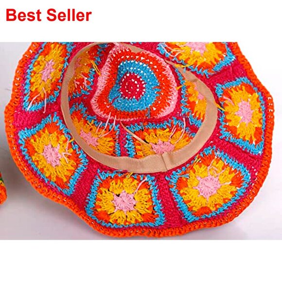 Straw Sun Hat Hand Woven Foldable Bucket Hat Beach Fishing main image 6